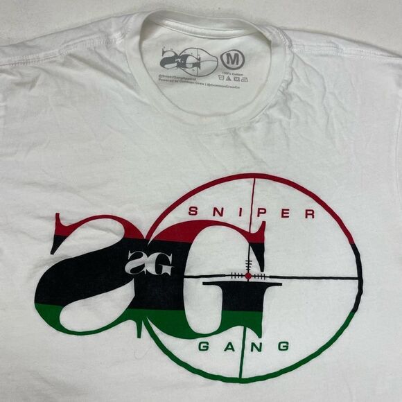 Sniper Gang Kodak Black Graphic T-shirt Men Medium White Short Sleeve - Picture 2 of 5